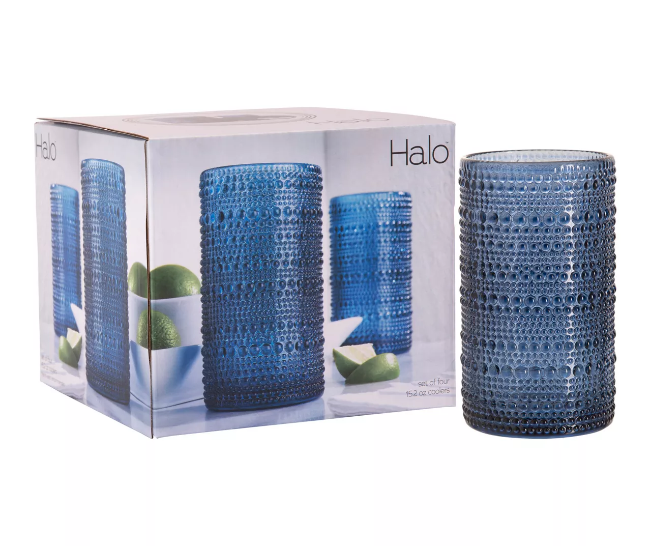 Cobalt Halo Highball 4-Piece Glassware Set 1 Cobalt Halo Highball 4-Piece Glassware Set