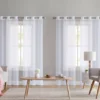 Brooke White Sheer Stripe 4-Piece Curtain Panel Set, (84")