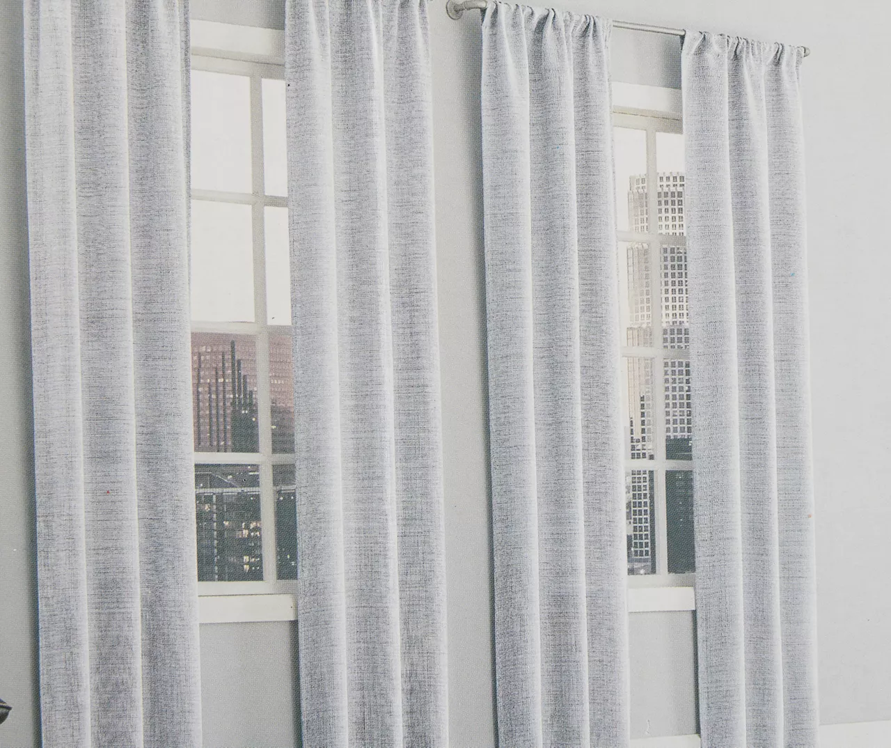 Kellie Silver Room-Darkening 4-Piece Rod Pocket Curtain Panel Set, (84") 1 Kellie Silver Room-Darkening 4-Piece Rod Pocket Curtain Panel Set, (84")