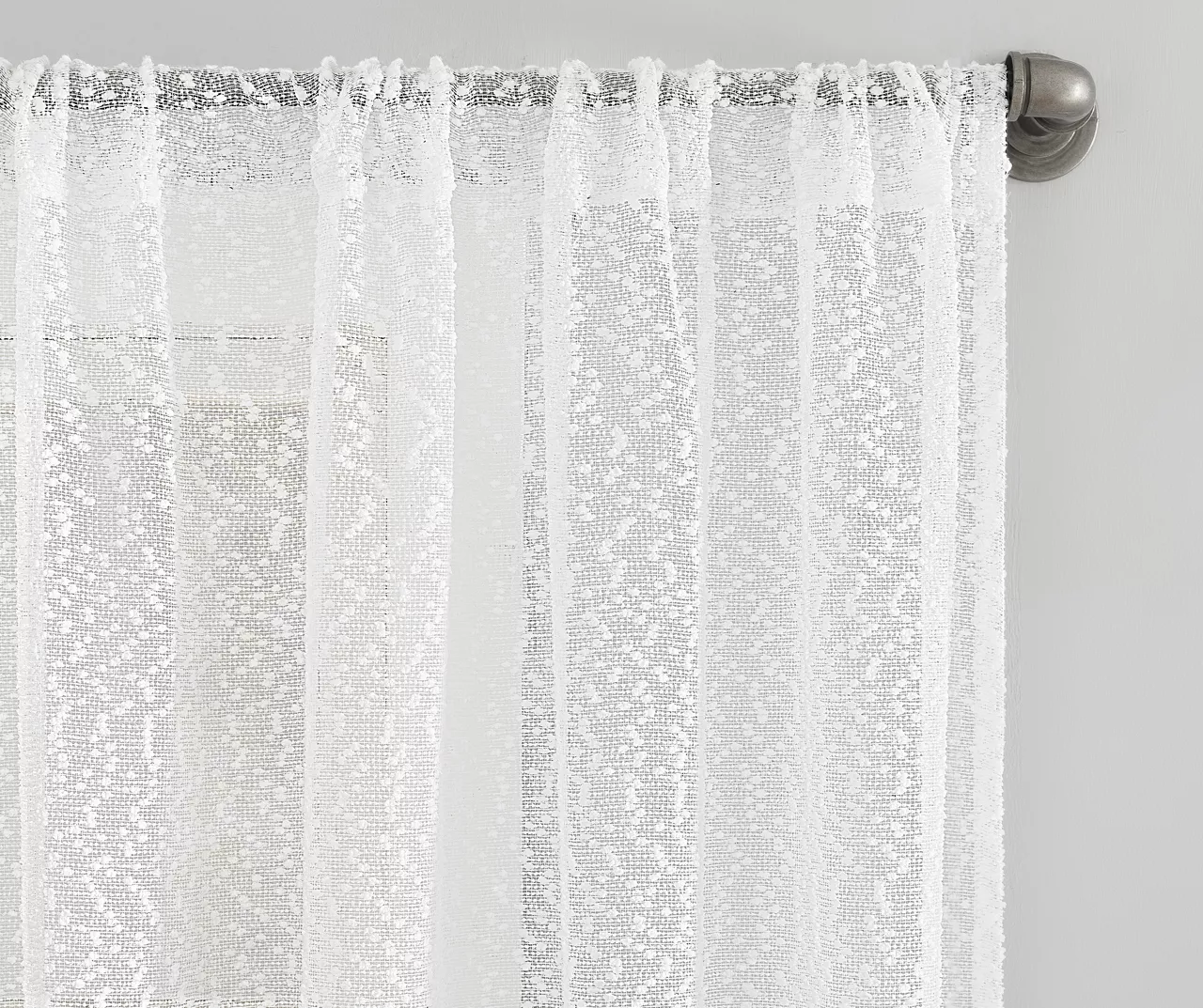 Tinsley White Boucle Light-Filtering Rod Pocket Curtain Panel, (84") 3 Tinsley White Boucle Light-Filtering Rod Pocket Curtain Panel, (84") - Image 3