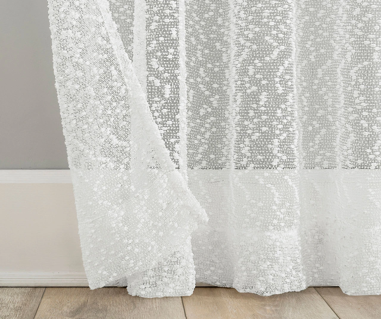 Tinsley White Boucle Light-Filtering Rod Pocket Curtain Panel, (84") 4 Tinsley White Boucle Light-Filtering Rod Pocket Curtain Panel, (84") - Image 4