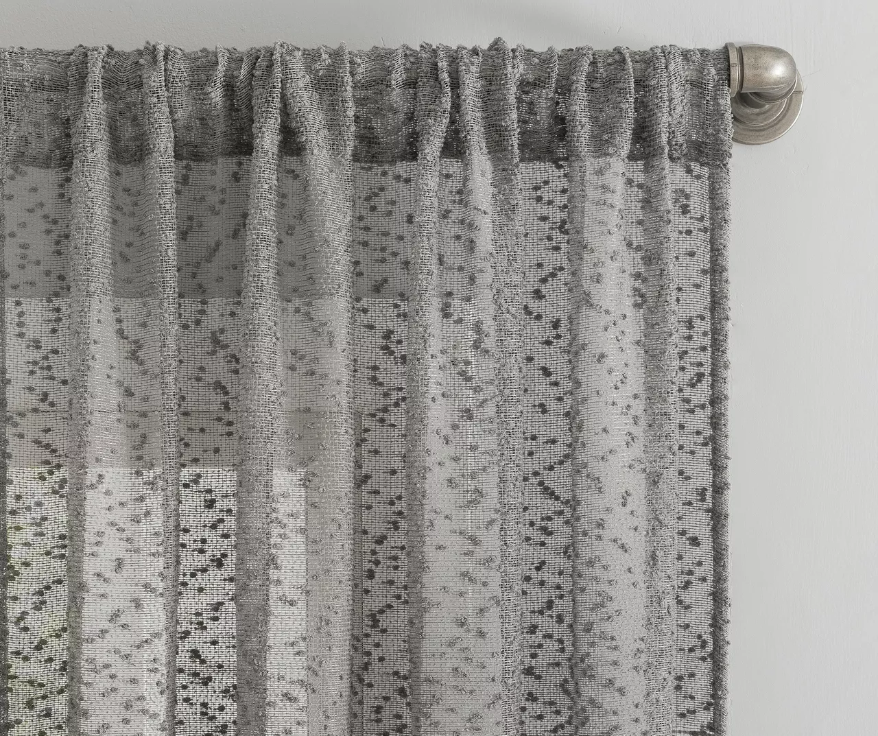 Tinsley Gray Boucle Light-Filtering Rod Pocket Curtain Panel, (84") 3 Tinsley Gray Boucle Light-Filtering Rod Pocket Curtain Panel, (84") - Image 3
