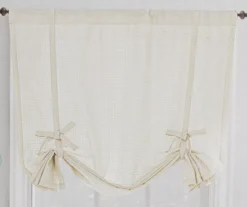 Sanders Taupe Tie-Up Rod Pocket Curtain Panel, (63")