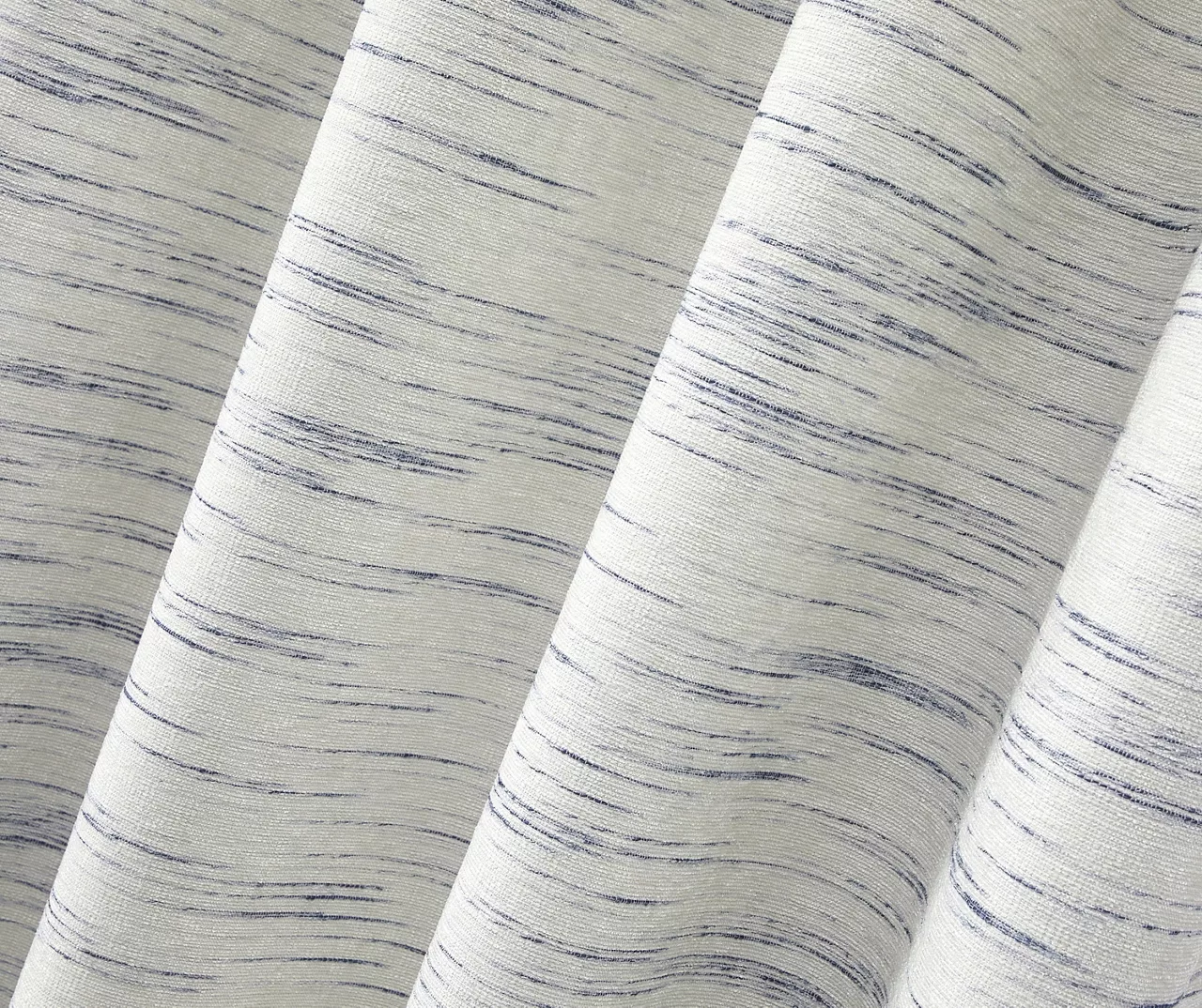 Indigo Stripe Chenille Grommet Curtain Panel Pair With Blackout Lining, (84") 4 Indigo Stripe Chenille Grommet Curtain Panel Pair With Blackout Lining, (84") - Image 4