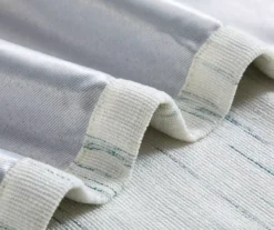 Aqua Stripe Chenille Grommet Curtain Panel Pair With Blackout Lining, (84") -Cuisinart Store 810663878 A5 3