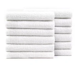 White Terry Bar Mop Towels, 12-Pack