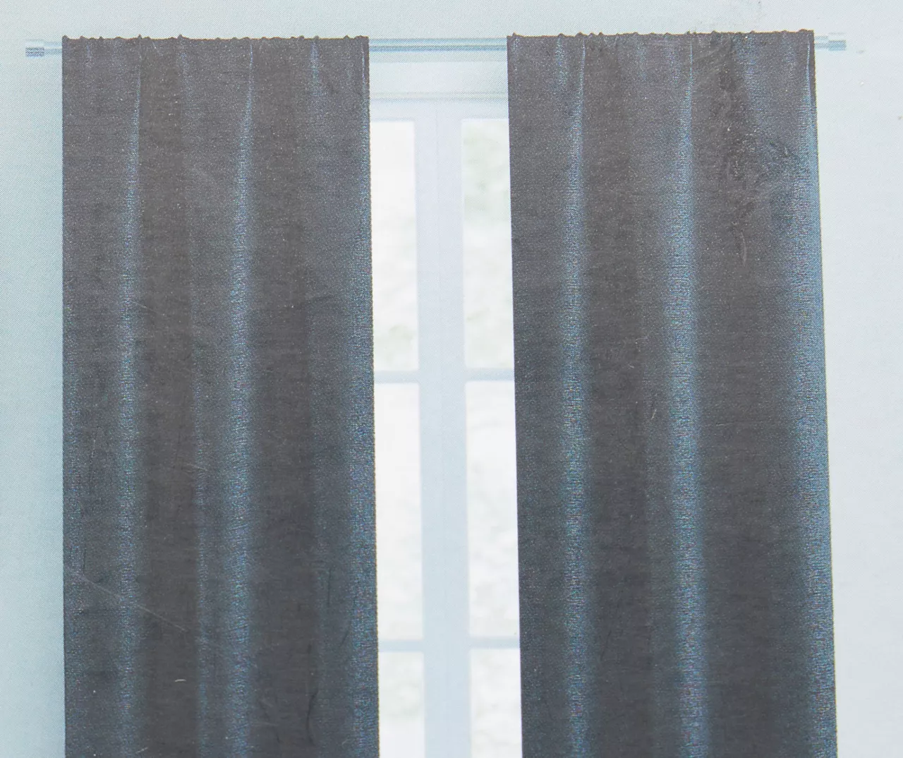 Black Blackout Rod Pocket Curtain Panel, (63") 2 Black Blackout Rod Pocket Curtain Panel, (63") - Image 2
