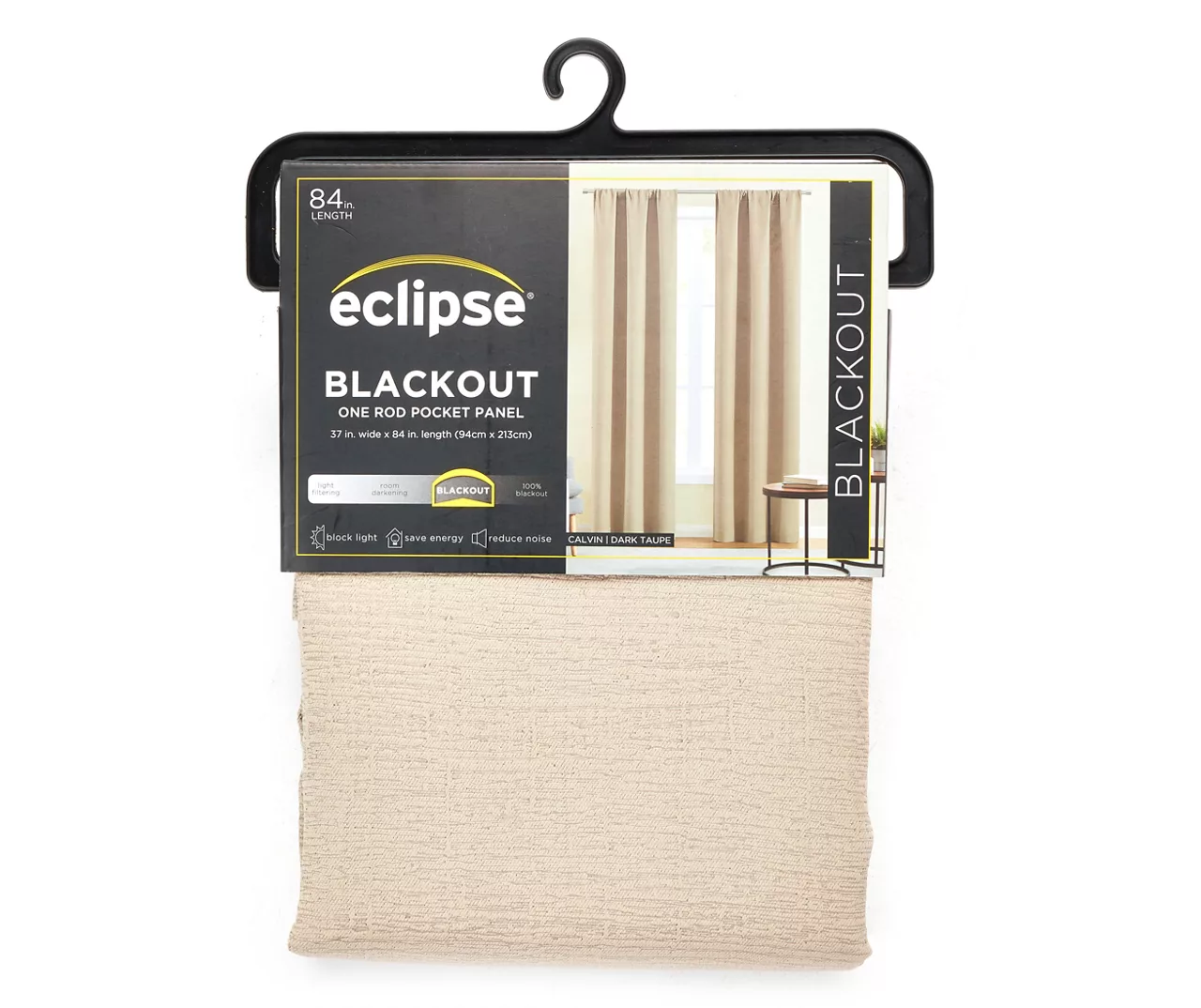 Taupe Blackout Rod Pocket Curtain Panel, (84") 1 Taupe Blackout Rod Pocket Curtain Panel, (84")