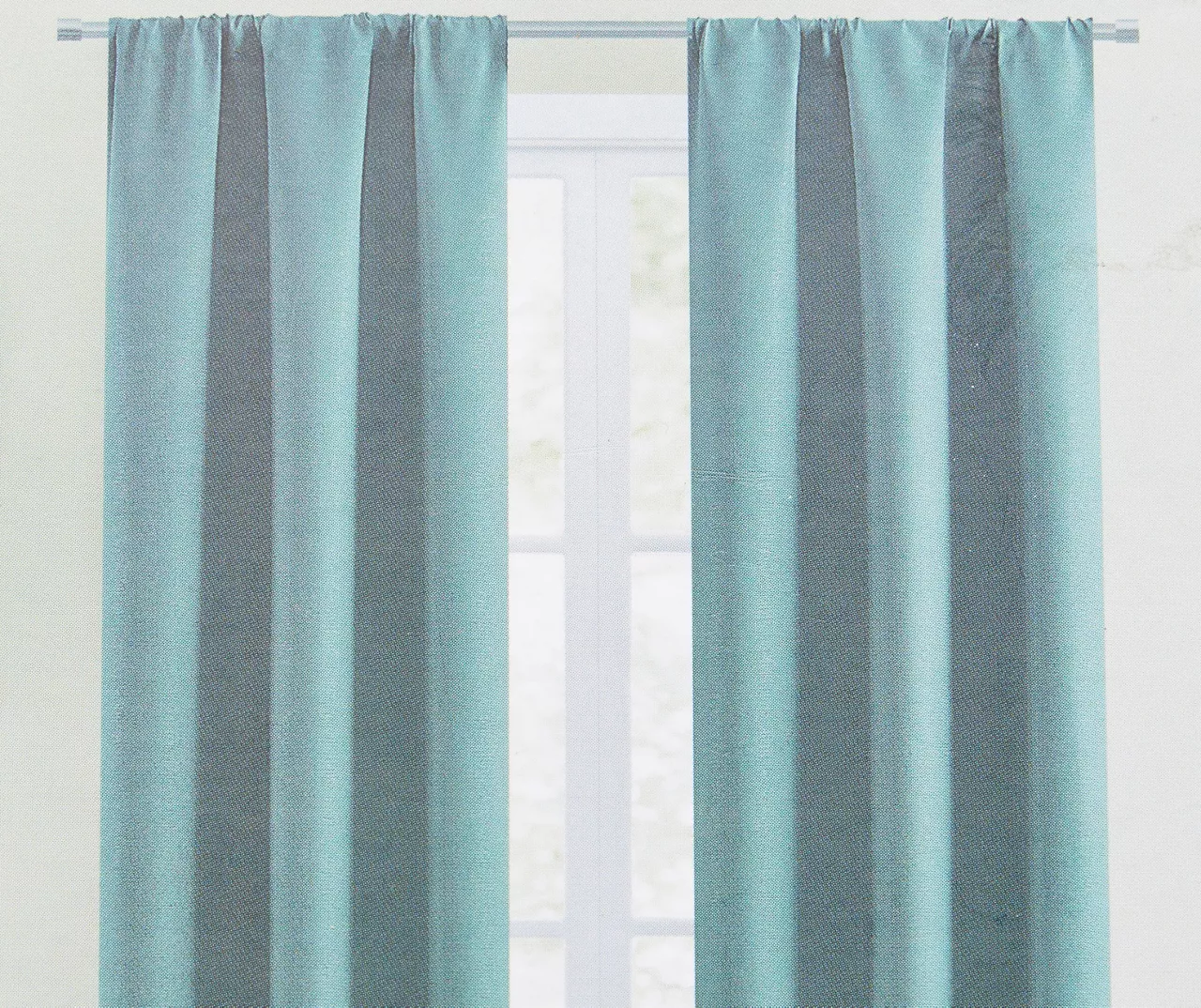 Teal Blackout Rod Pocket Curtain Panel, (84") 2 Teal Blackout Rod Pocket Curtain Panel, (84") - Image 2