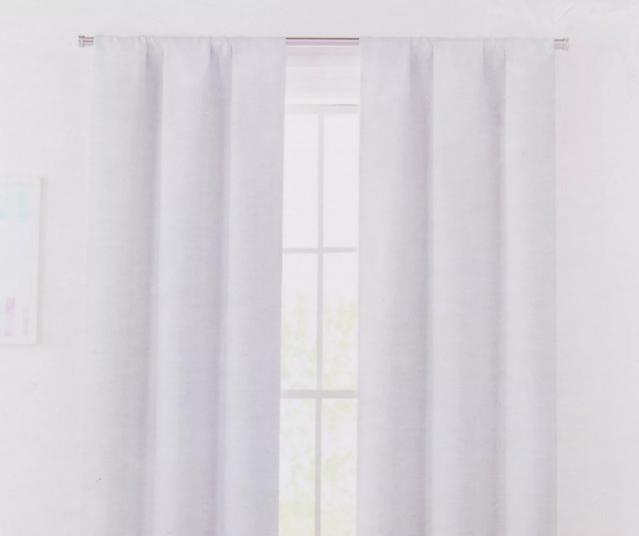 Naptime White Blackout Rod Pocket Curtain Panel Pair, (84") 2 Naptime White Blackout Rod Pocket Curtain Panel Pair, (84") - Image 2