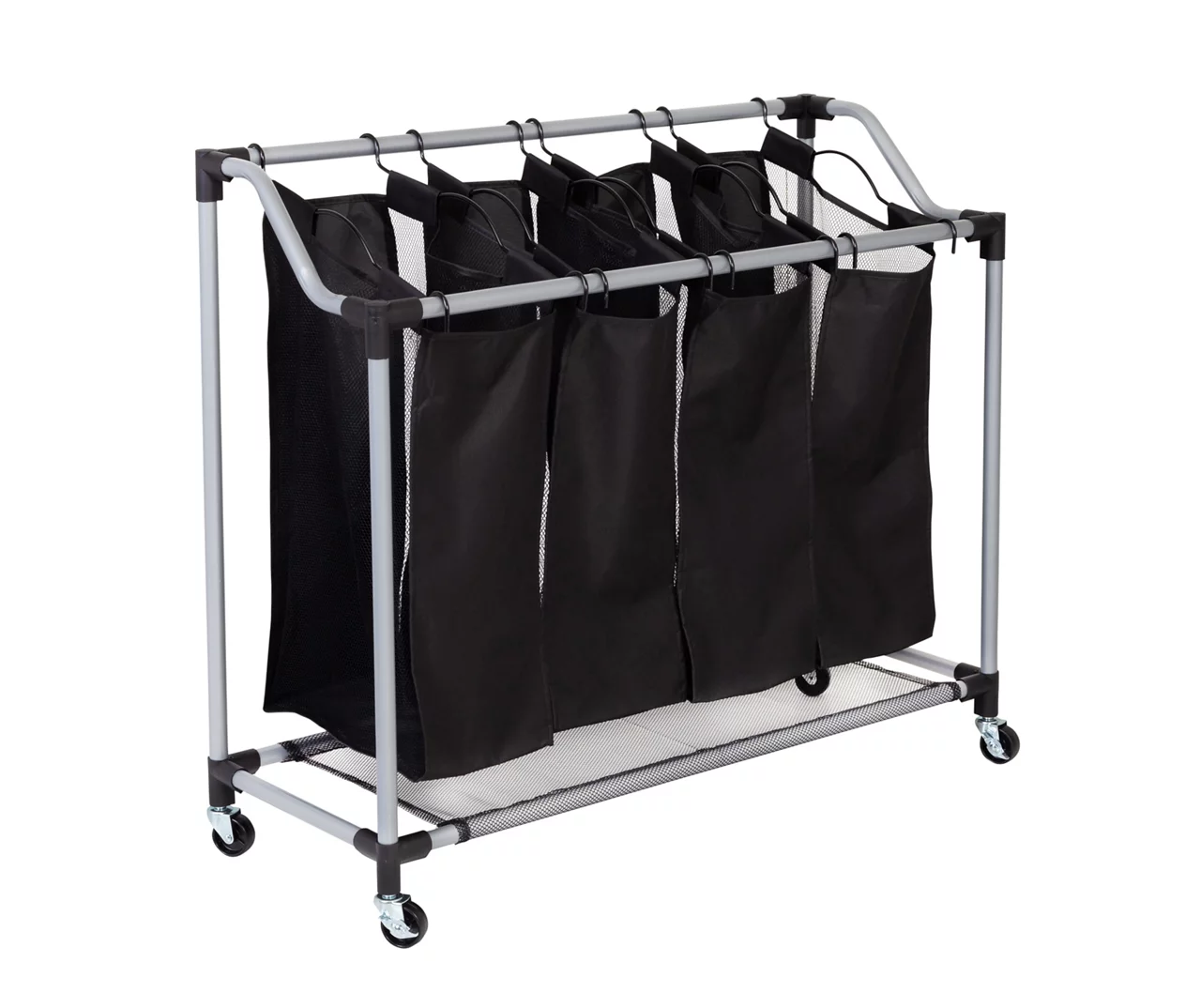 Black Deluxe Mesh Quad Laundry Sorter 1 Black Deluxe Mesh Quad Laundry Sorter