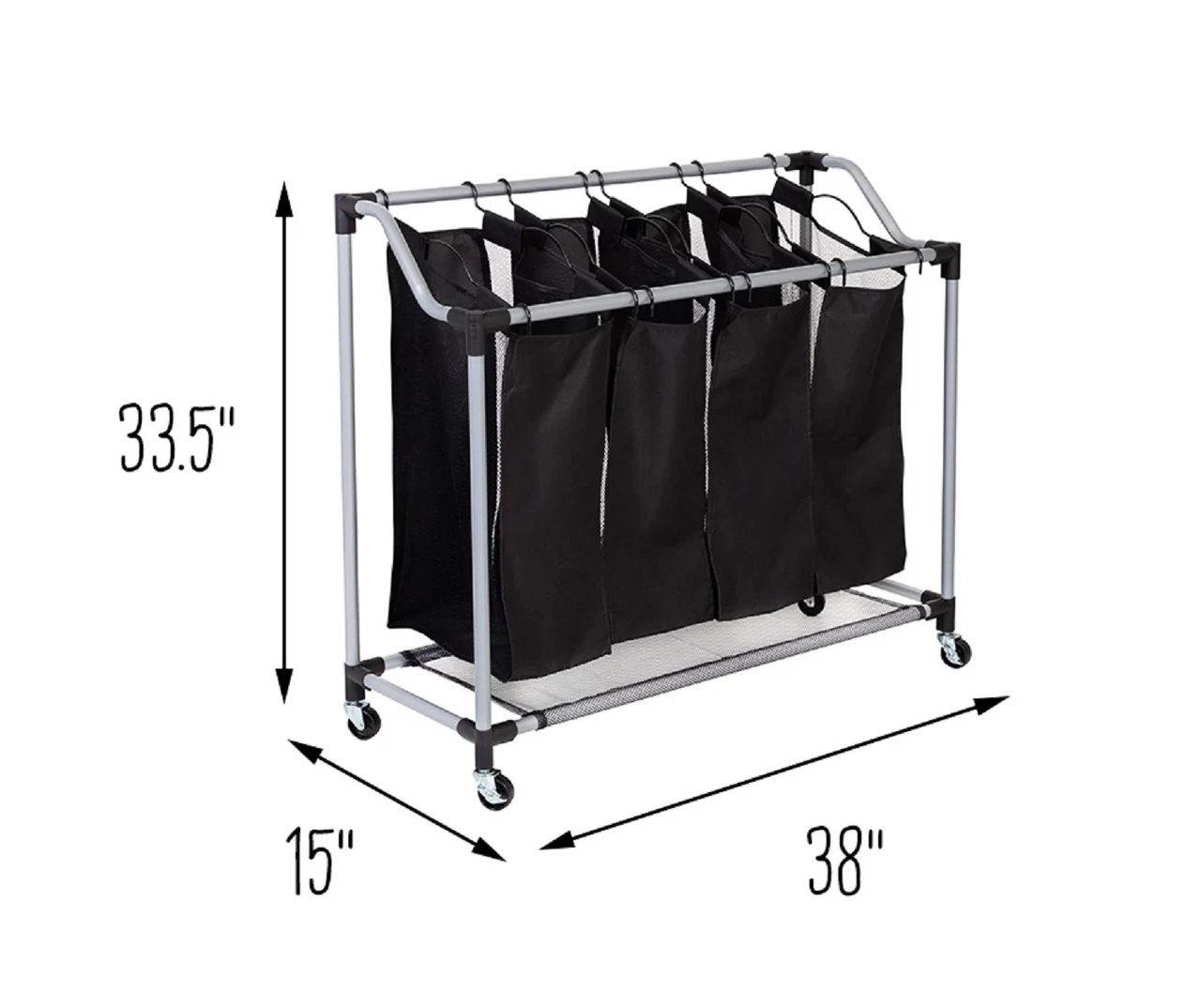 Black Deluxe Mesh Quad Laundry Sorter 10 Black Deluxe Mesh Quad Laundry Sorter - Image 10