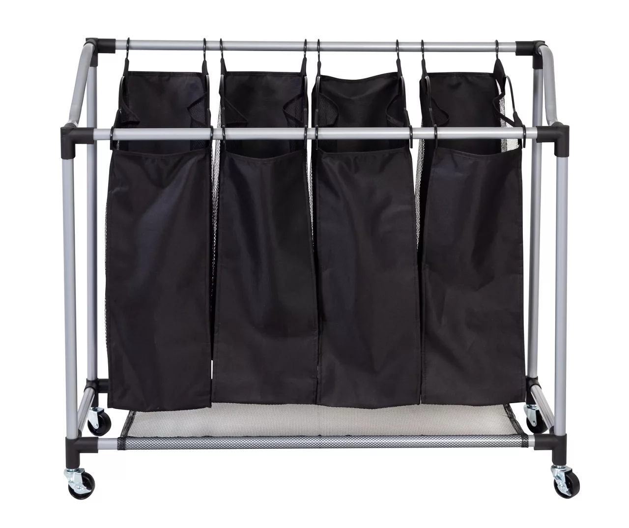 Black Deluxe Mesh Quad Laundry Sorter 6 Black Deluxe Mesh Quad Laundry Sorter - Image 6