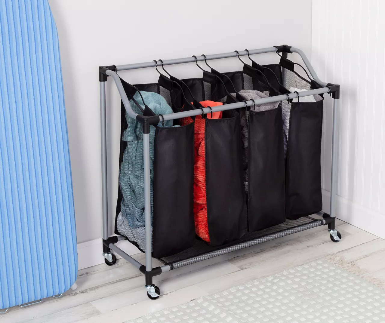 Black Deluxe Mesh Quad Laundry Sorter 7 Black Deluxe Mesh Quad Laundry Sorter - Image 7