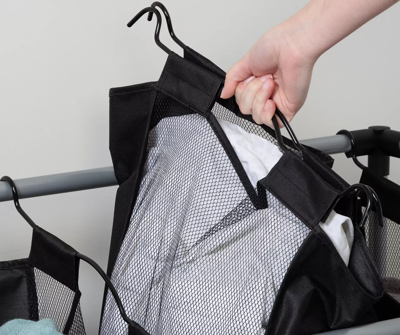 Black Deluxe Mesh Quad Laundry Sorter 8 Black Deluxe Mesh Quad Laundry Sorter - Image 8