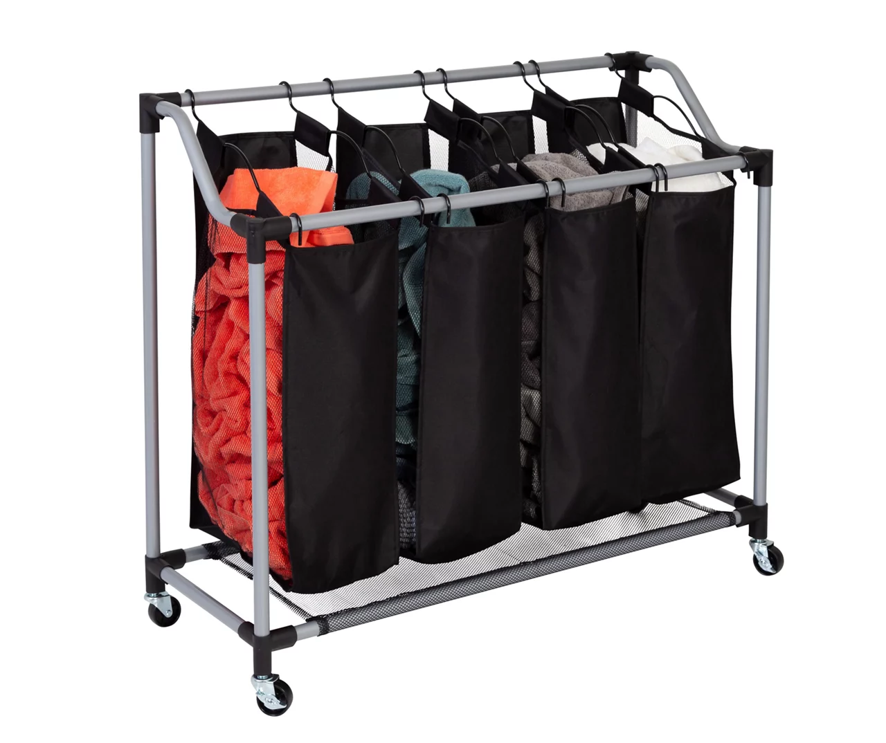 Black Deluxe Mesh Quad Laundry Sorter 9 Black Deluxe Mesh Quad Laundry Sorter - Image 9