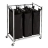 Black Easy Load Triple Laundry Sorter