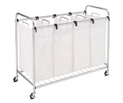 Chrome & White Quad Laundry Sorter
