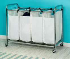 Chrome & White Quad Laundry Sorter 7 Chrome & White Quad Laundry Sorter -Cuisinart Store 810669664 A0 3