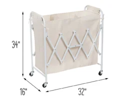 White Collapsible Accordion Triple Laundry Sorter -Cuisinart Store 810669665 A0 10