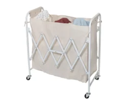 White Collapsible Accordion Triple Laundry Sorter -Cuisinart Store 810669665 A0 9