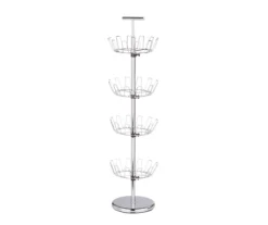 Chrome 4-Tier 24-Pair Revolving Shoe Tree