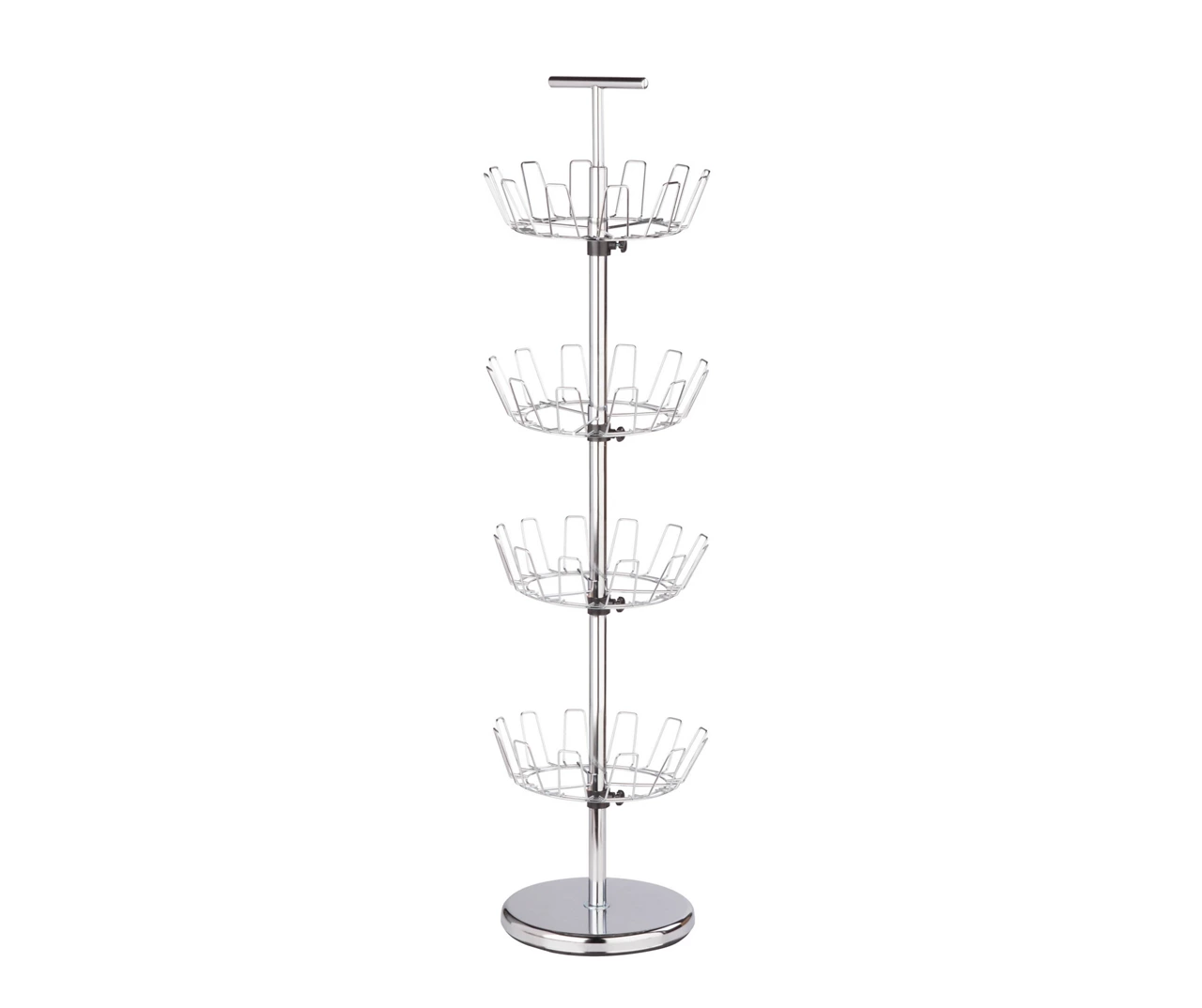 Chrome 4-Tier 24-Pair Revolving Shoe Tree 1 Chrome 4-Tier 24-Pair Revolving Shoe Tree