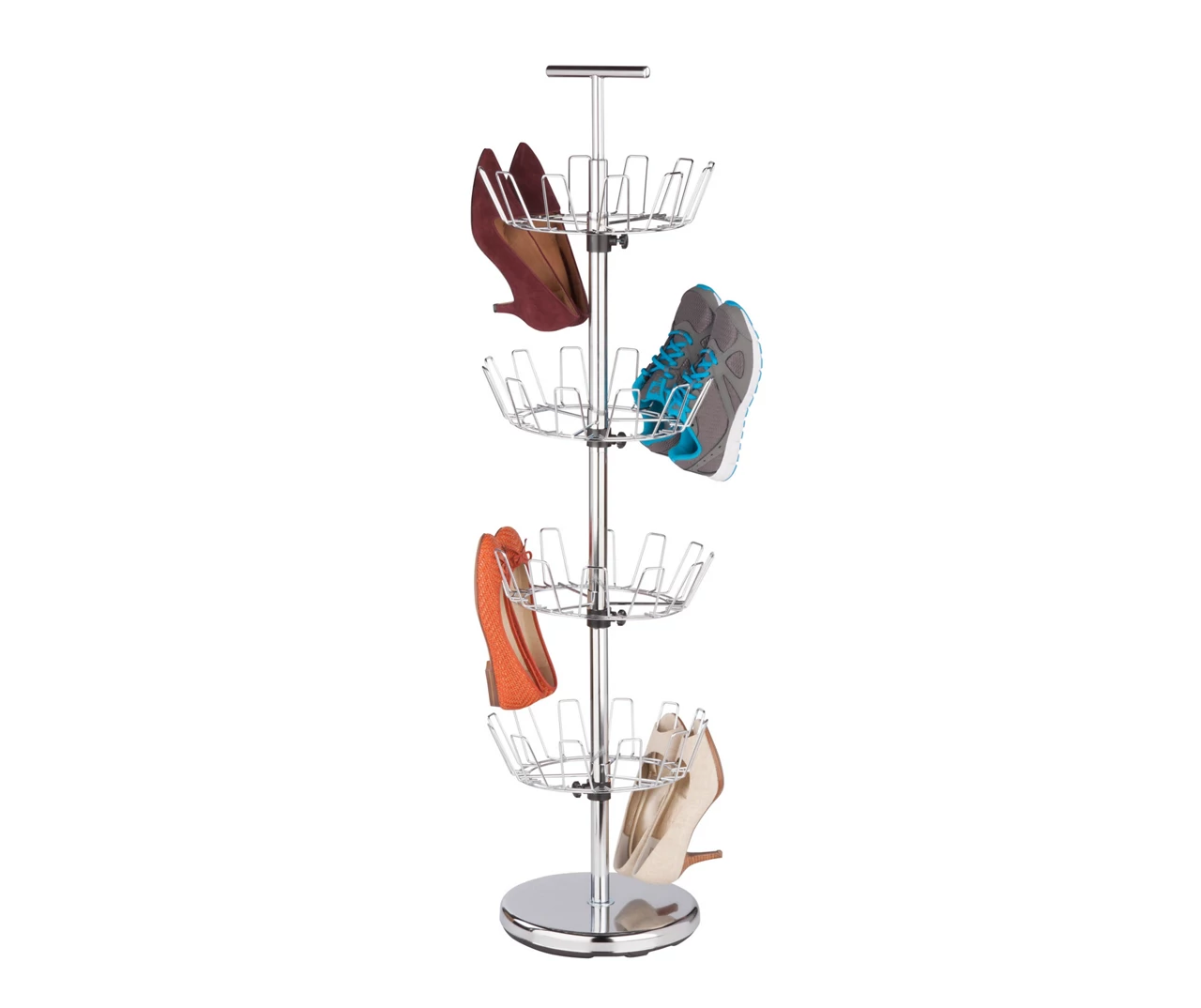 Chrome 4-Tier 24-Pair Revolving Shoe Tree 2 Chrome 4-Tier 24-Pair Revolving Shoe Tree - Image 2