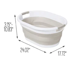 Warm Gray & White Collapsible Laundry Baskets, 2-Pack -Cuisinart Store 810669673 A0 10
