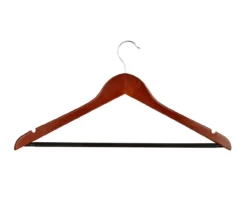 Cherry Finish Non-Slip Swivel Hangers, 24-Pack