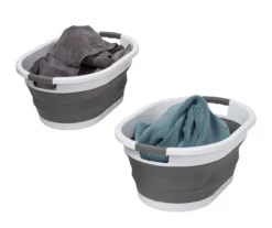 Dark Gray & White Collapsible Laundry Baskets, 2-Pack -Cuisinart Store 810669677 A0 9