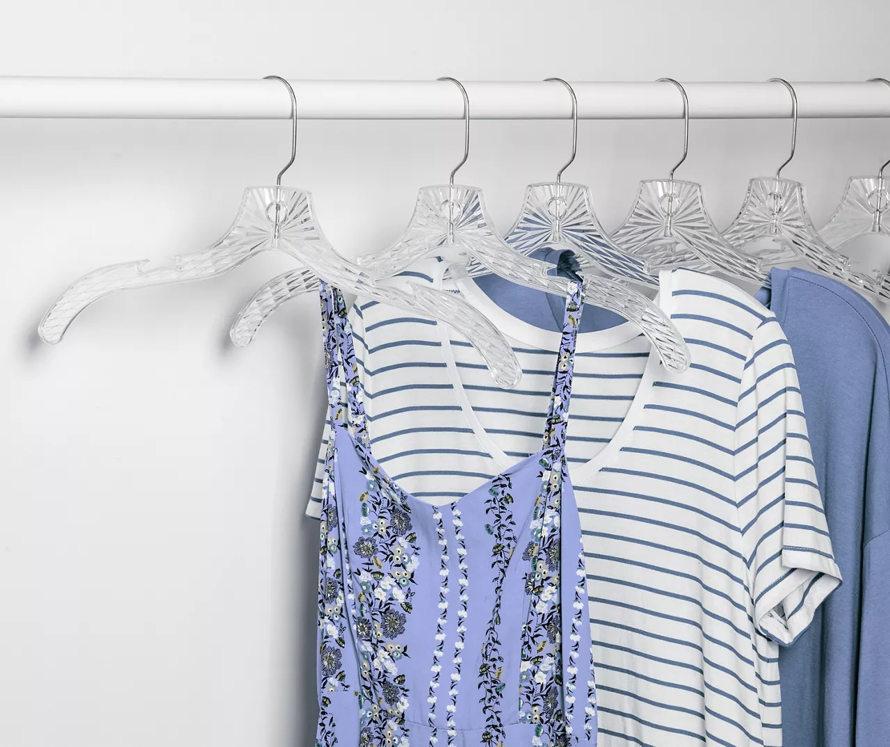 Clear Notched Plastic Hangers, 24-Pack 1 Clear Notched Plastic Hangers, 24-Pack