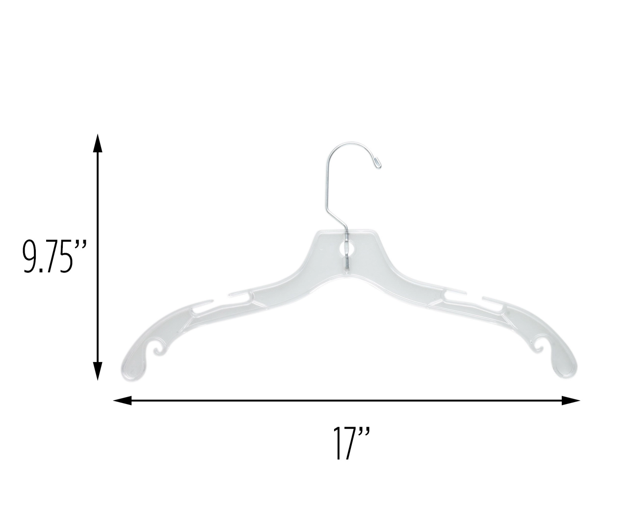 Clear Notched Plastic Hangers, 24-Pack 3 Clear Notched Plastic Hangers, 24-Pack - Image 3