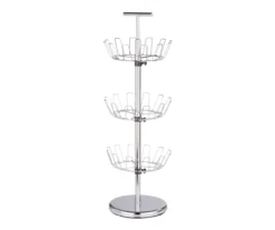 Chrome 3-Tier 18-Pair Revolving Shoe Tree