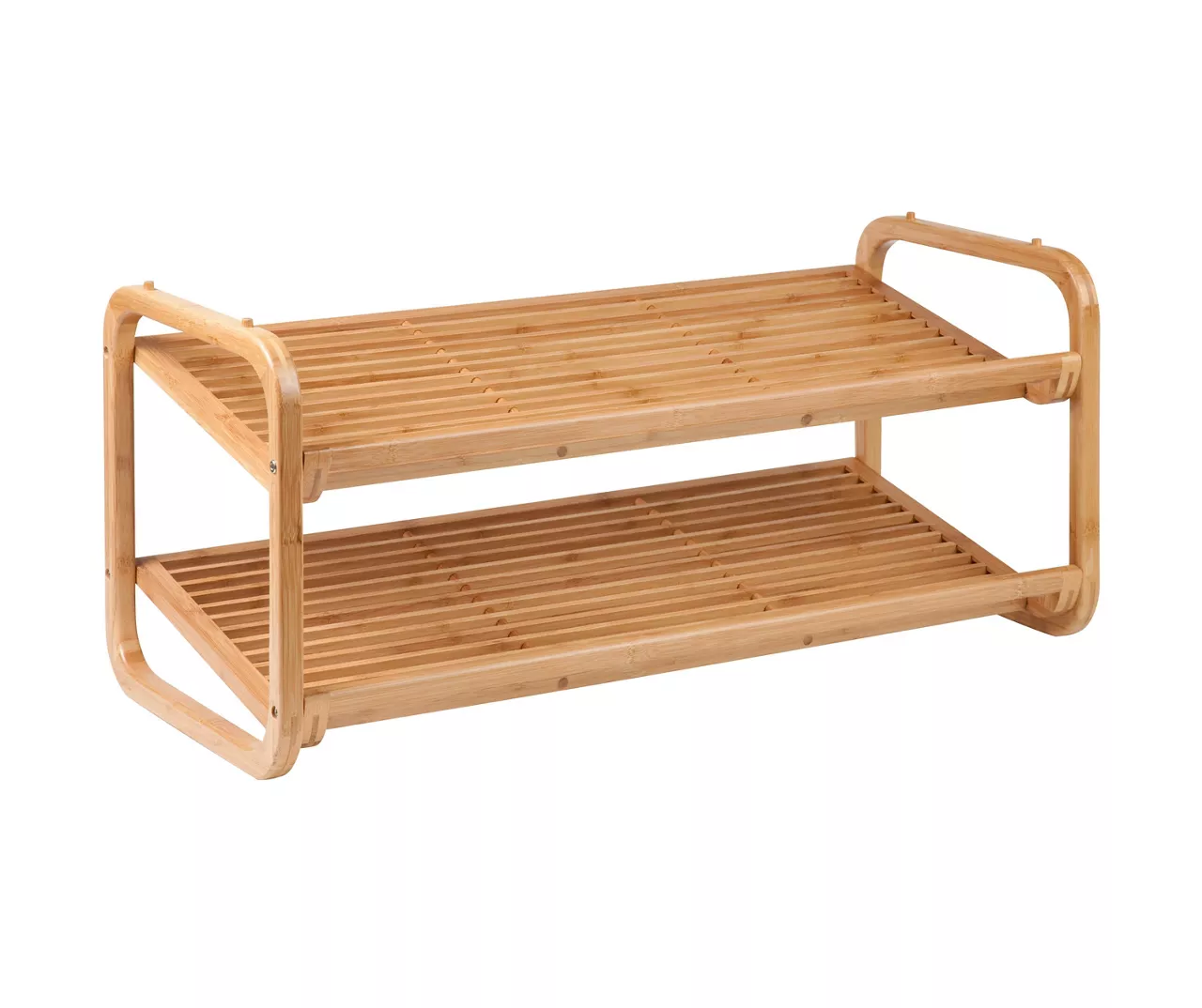 Natural Bamboo 2-Tier Shoe Rack 1 Natural Bamboo 2-Tier Shoe Rack