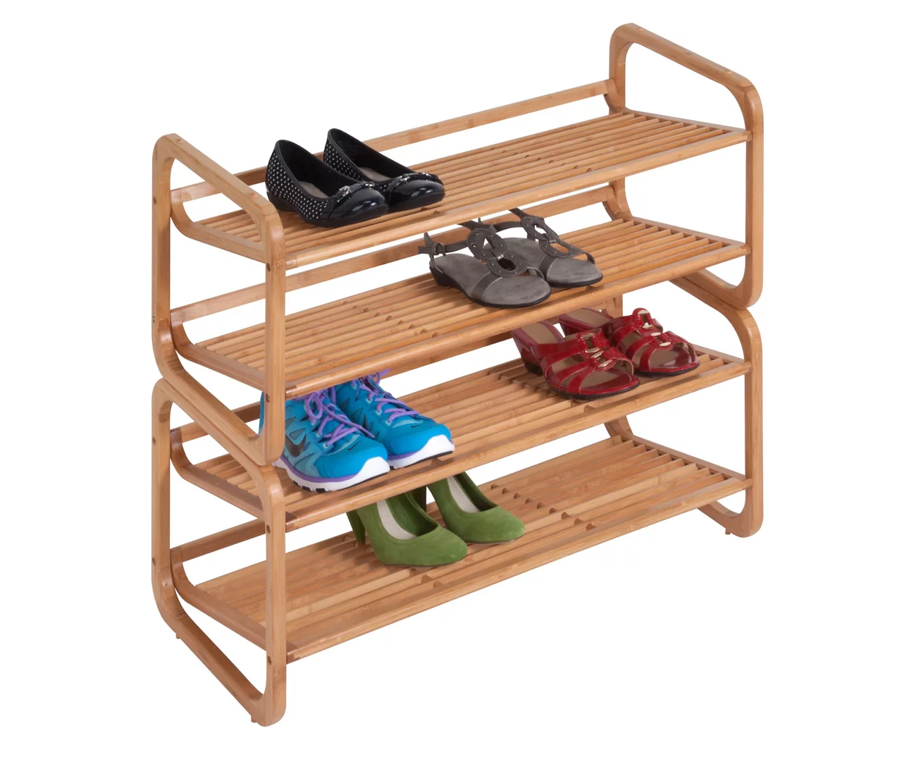 Natural Bamboo 2-Tier Shoe Rack 2 Natural Bamboo 2-Tier Shoe Rack - Image 2