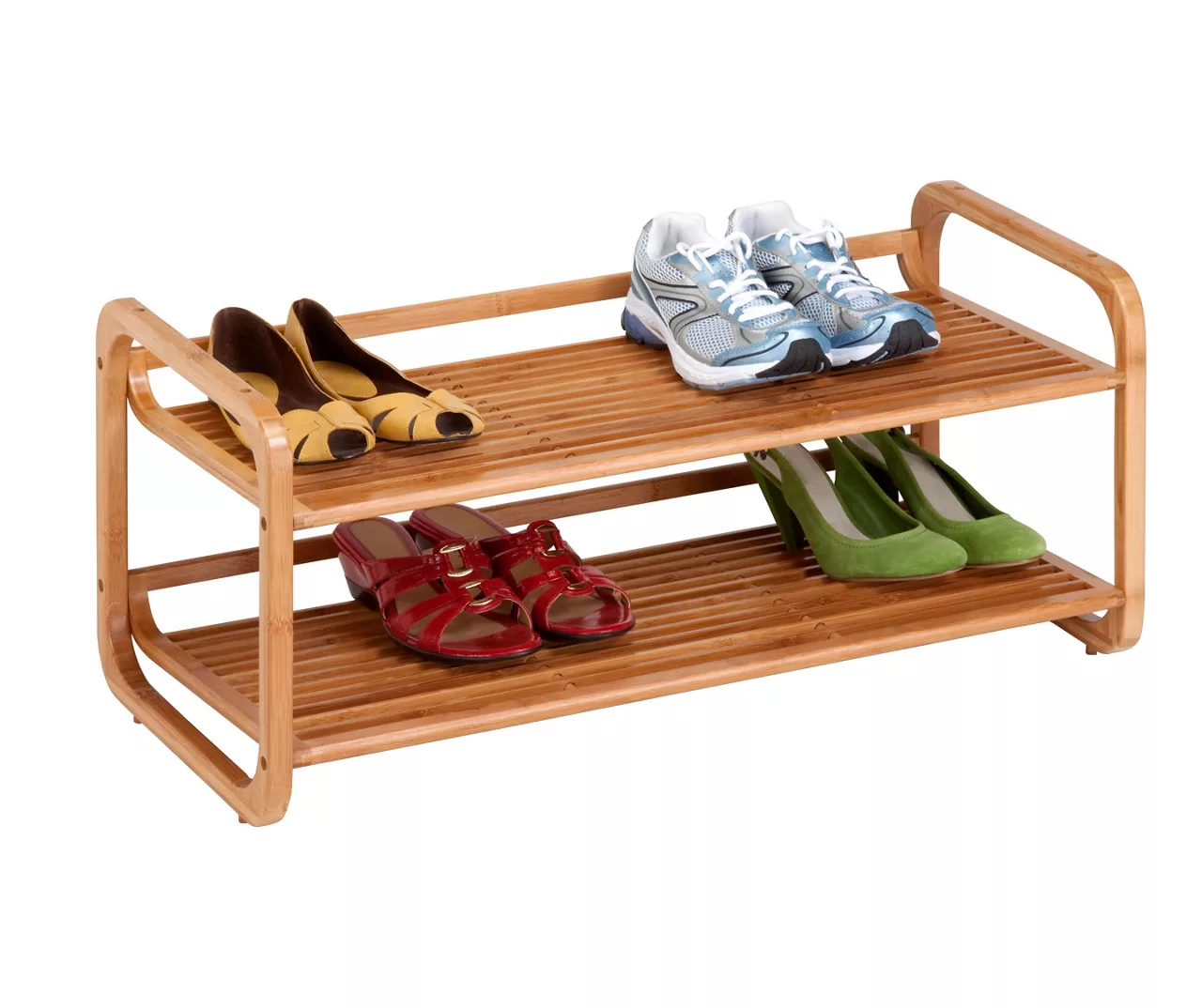 Natural Bamboo 2-Tier Shoe Rack 4 Natural Bamboo 2-Tier Shoe Rack - Image 4