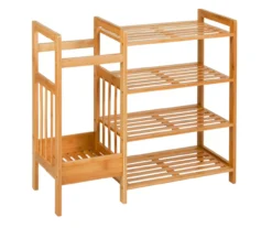 Natural Bamboo Entryway Organizer & Shoe Rack