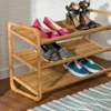 Natural Bamboo 3-Tier Shoe Rack