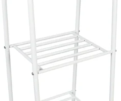 White A-Frame Freestanding Closet With Rack & Shelves 10 White A-Frame Freestanding Closet With Rack & Shelves -Cuisinart Store 810669686 A0 3