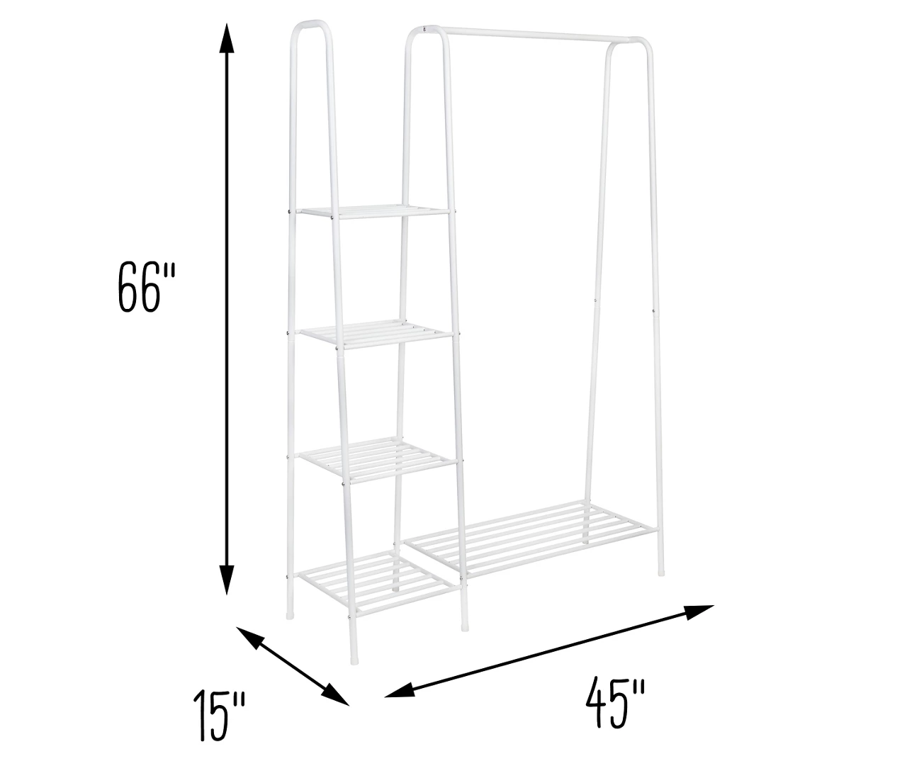 White A-Frame Freestanding Closet With Rack & Shelves 8 White A-Frame Freestanding Closet With Rack & Shelves - Image 8