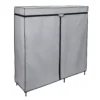 Gray 60" Double-Door Wide Portable Wardrobe With Cover