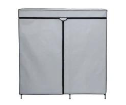 Gray 60" Double-Door Wide Portable Wardrobe With Cover -Cuisinart Store 810669690 A0 6