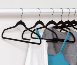 Black Slim Rubber Hangers, 50-Pack