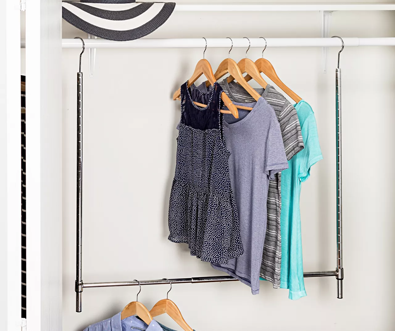 Chrome Hanging Closet Rod 3 Chrome Hanging Closet Rod - Image 3