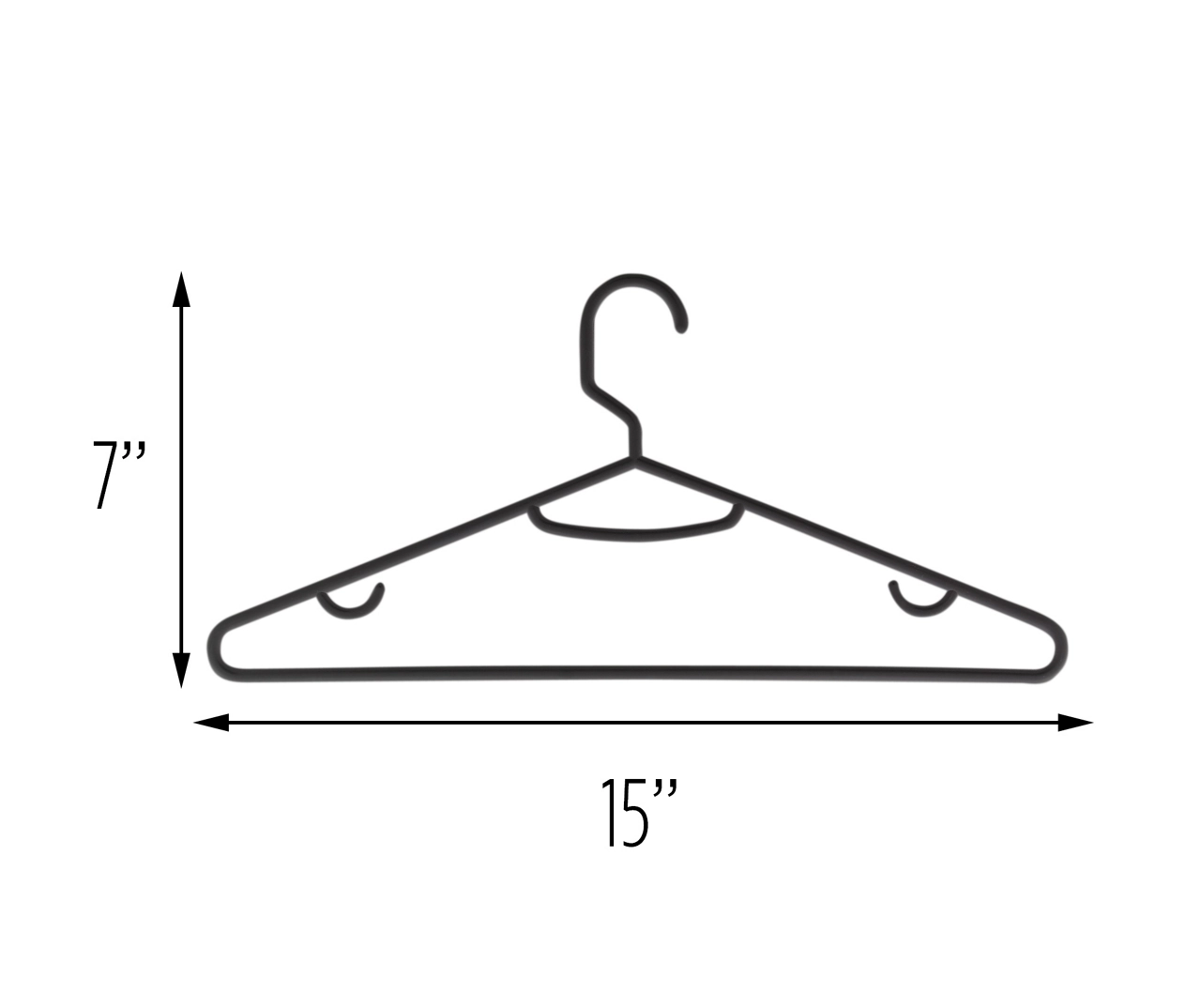 Black Plastic Hangers, 15-Pack 3 Black Plastic Hangers, 15-Pack - Image 3