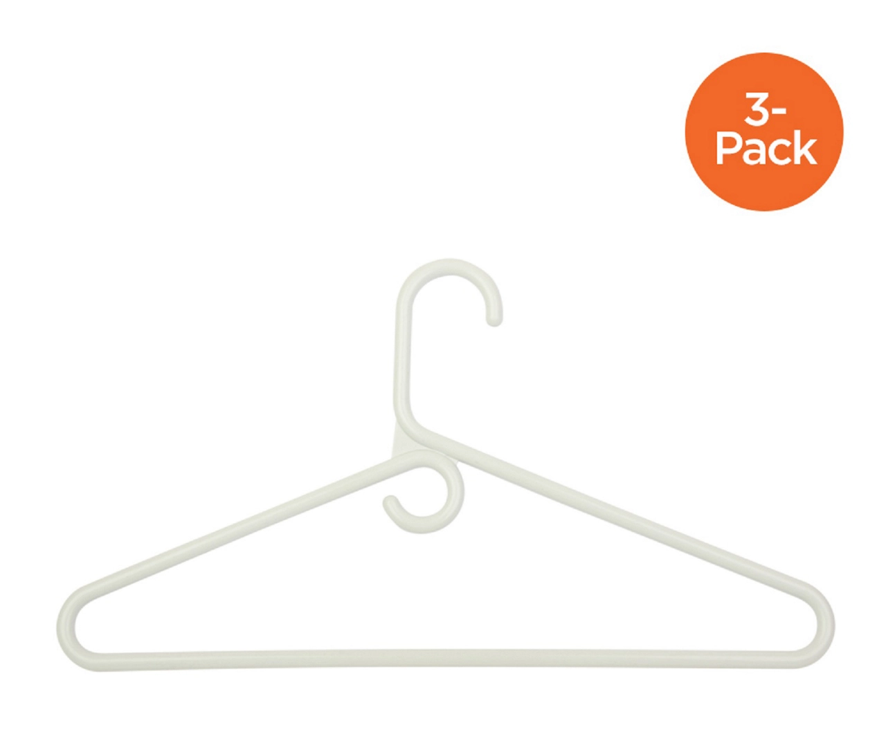 White Heavy-Duty Tubular Hangers, 3-Pack 2 White Heavy-Duty Tubular Hangers, 3-Pack - Image 2