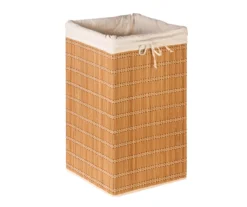 Bamboo Wicker Laundry Hamper With Canvas Lining