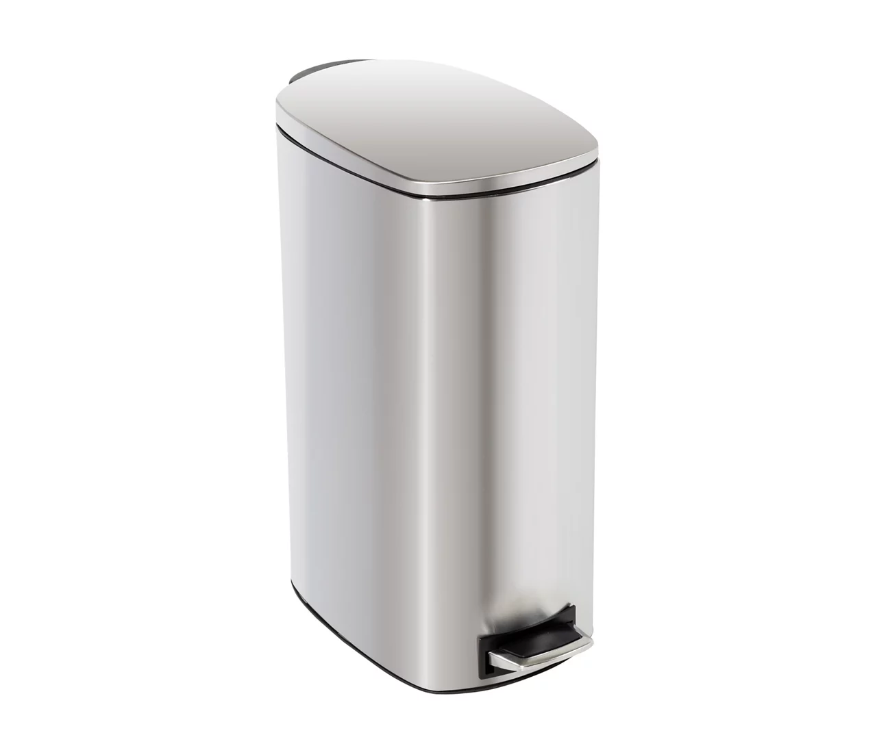 Stainless Steel 10.5-Gal. Pedal Soft-Close Slim Trash Can 1 Stainless Steel 10.5-Gal. Pedal Soft-Close Slim Trash Can