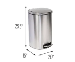Stainless Steel 13-Gal. Pedal Soft-Close Trash Can -Cuisinart Store 810669704 A0 8